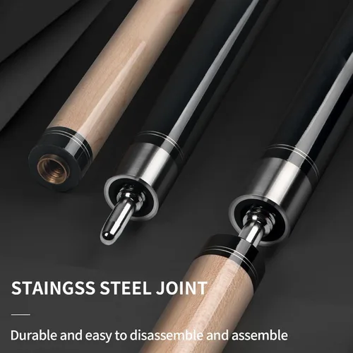 Vista 5 de Kmise Professional Pool Cue Stick, 18 19 20oz Canadian Maple Cue Sticks, Low Deflection Shaft with Telescopic Carbon Fiber Extension Cue, Flame