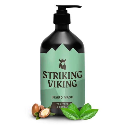 Vista 12 de Striking Viking Jabón y acondicionador para barba – 20 onzas líquidas, menta y eucalipto – Limpieza profunda y alivio de picazón Champú