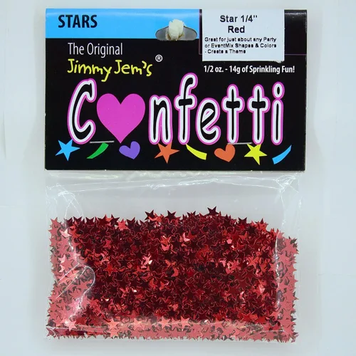 Vista 2 de Confetti Star 1/4" Rojo - Paquete al por menor #8517 QS0