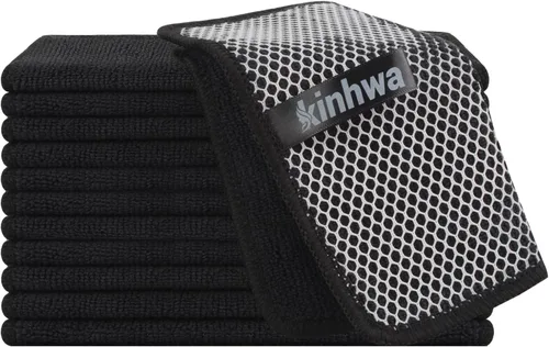 Vista 12 de KinHwa Paños de Cocina para Platos de Microfibra Absorbente de Secado Rápido con Lado de Fregado Poly Scour Ideal para Limpieza de Cocina