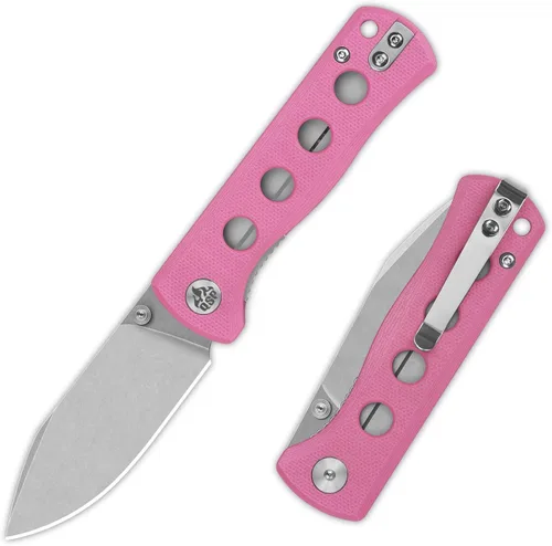 Vista 19 de QSP Canary Folder - Cuchillo plegable de bolsillo, hoja de 7.21 cm Sandvik 14C28N con acabado negro lavado a la piedra, mango G10 negro, bloqueo