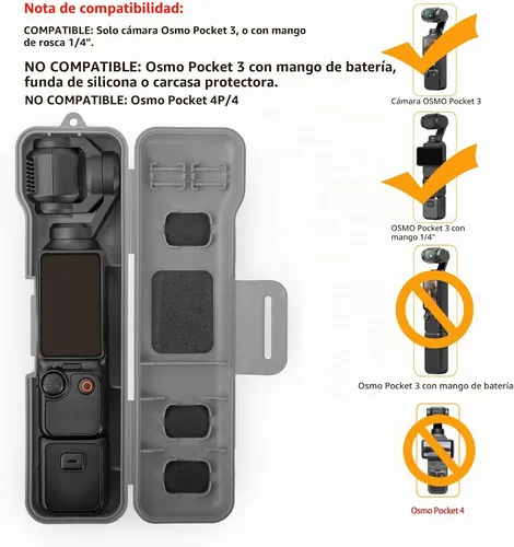 Vista 8 de Travel Case for DJI Osmo Pocket 3 / Xtra Muse Accessories (Black)