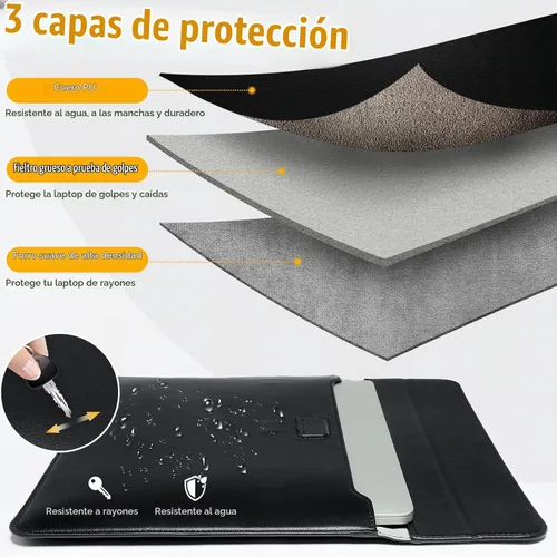 Vista 3 de Funda portátil HYZUO de 15 pulgadas con soporte para MacBook Air 15 M4 A3241 M3 A3114 M2 A2941 2025-2023, 15" Surface Laptop 7/6/5/4, MacBook Pro 15