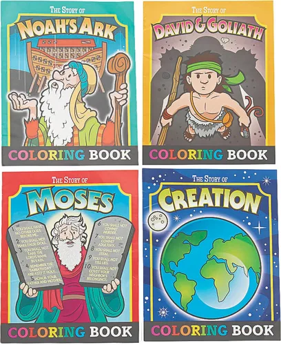 Fun Express Bible Story - Surtido de libros para colorear – Libros de colorear atractivos y educativos para niños – Perfecto para actividades de la