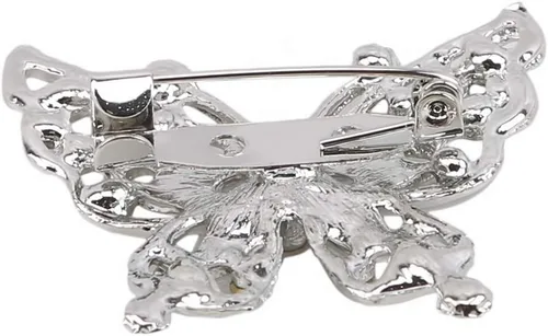 Vista 5 de LKEEP Broche de mariposa, elegantes broches de diamantes de imitación para mujer, bufanda, chal, accesorios de ropa, Metal, no conocido