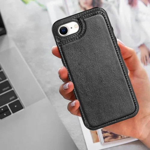 Vista 6 de Bizzib Funda tipo cartera para iPhone 17e con tarjetero, piel sintética de alta calidad, ranuras para tarjetas, protección contra caídas, a prueba