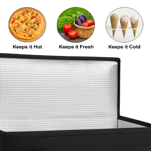 Vista 5 de Bolsa térmica de viaje para avión Bolsa de entrega de alimentos con aislamiento para mantener la comida caliente, catering Therma para doordash