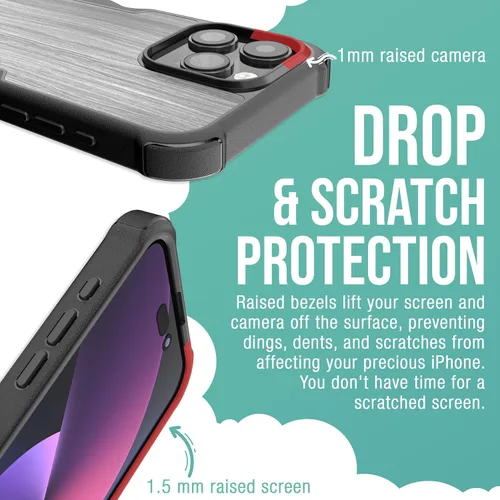 Vista 4 de Smartish® Funda magnética protectora para iPhone 15 Pro Max, Gripzilla compatible con MagSafe [funda resistente de agarre delgado] con protección