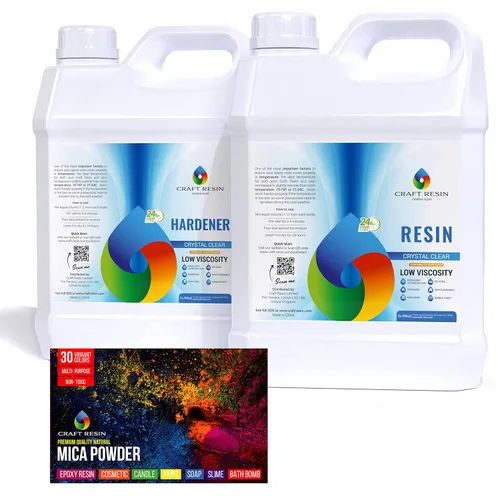Craft Resin Kit de resina epoxi de 2 galones con 30 pigmentos de color de resina en polvo