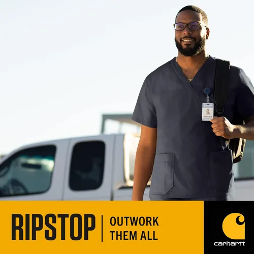 Vista 5 de Carhartt - Pantalón de hombre tipo cargo con tela ripstop antidesgarro para personal de la medicina