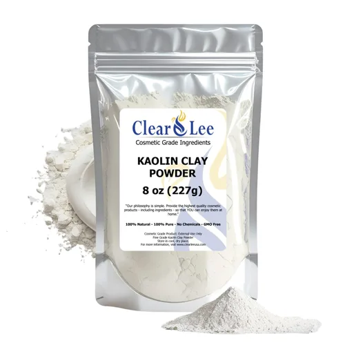 ClearLee Polvo de grado cosmético de arcilla de caolín, polvo natural 100% puro, ideal para desintoxicación de la piel, rejuvenecimiento y más, cura