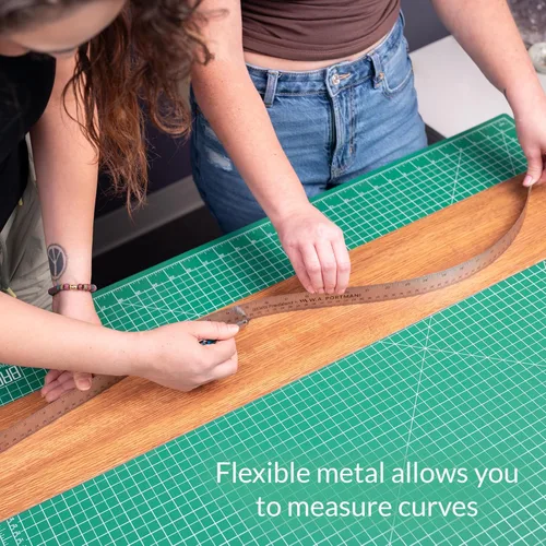 Vista 6 de Breman Precision Regla de metal con parte trasera de corcho de 12 pulgadas, borde recto, paquete de 2 unidades de 12 pulgadas, regla de metal