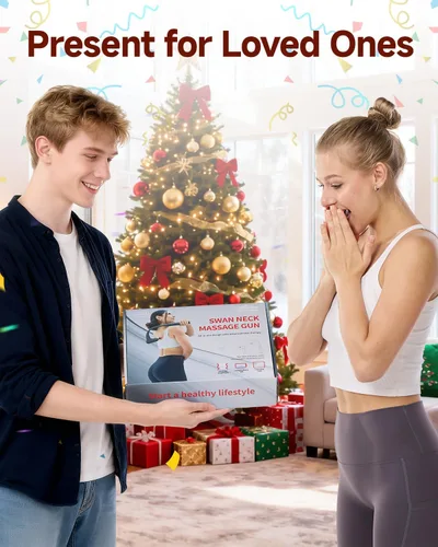 Vista 8 de Pistola de masaje mejorada 2 en 1 con calor, masajeador de alivio del dolor para tejidos profundos de espalda y cuello con mango extensible, pistola