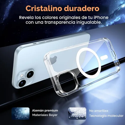 Vista 4 de TAURI Funda para iPhone 15, Compatible con MagSafe, con Protectores de Pantalla, protección de grado militar que no se pone amarillenta, funda