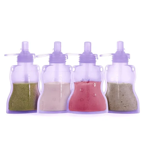 Vista 15 de haakaa Yummy Pouch - Bolsa reutilizable para alimentos para bebés, 4 onzas Verde