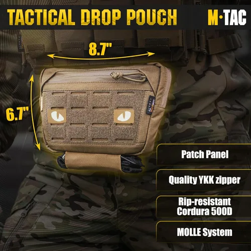 Vista 2 de M-Tac Elite Dangler - Bolsa grande para colgar Bolsa táctica desplegable con gancho y bucle Bolsa de transporte para herramientas de descarga Kit