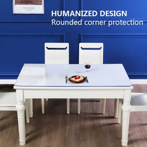Vista 3 de Protector de PVC transparente para mesa pequeña, 12 x 12 pulgadas, varios tamaños, protector plástico para mesa rectangular, mesita de noche, tapete