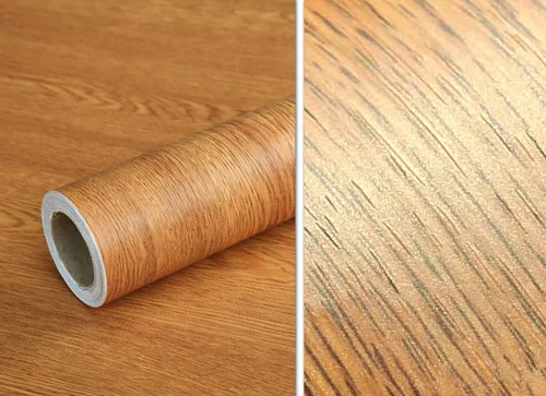 Vista 5 de UPREDO Papel adhesivo de grano de madera marrón, papel de pared, de vinilo, funitures para cajón, aparador (15.8 x 79 pulgadas, marrón)