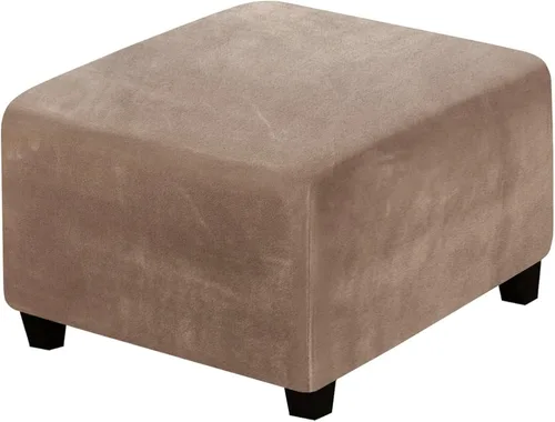 Vista 20 de H.VERSAILTEX Terciopelo de lujo de felpa de una pieza, rectangular, elástica, funda plegable para taburete o almacenamiento, cubierta elástica