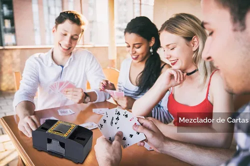 Vista 3 de Barajador Automático de Tarjetas, Máquina Barajadora de Póker Eléctrica Operada con Pilas para 1-2 Barajas, para Cartas de Juego/UNO