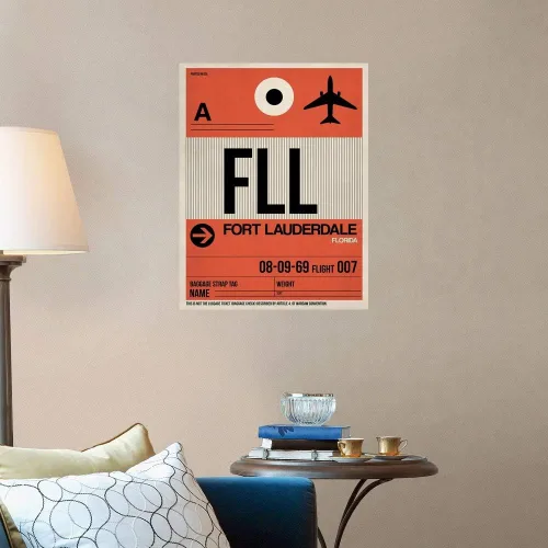 Vista 4 de FLL Fort Lauderdale - Adhesivo decorativo para equipaje, diseño de Florida
