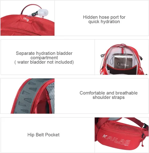 Vista 20 de KAILAS Q-WIND II 28L Hiking Daypack Waterproof Lightweight Backpack with Rain Cover for Men Women Travel Outdoor