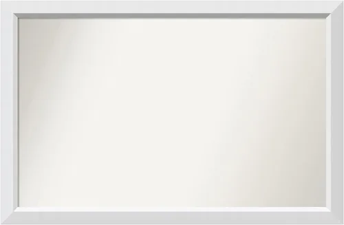 Vista 201 de Amanti Art White Bathroom Mirror for Over Sink, 25x48 Custom Made Flair Soft White Rectangle Vanity Mirror, Oversize Casual Wood Frame, Hangs