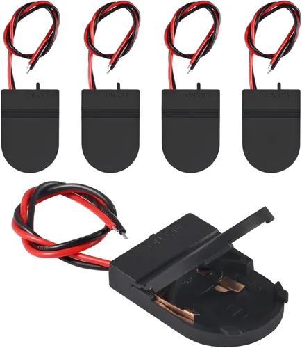 Alinan Soporte de batería con botón, soporte de batería de celda de moneda con interruptor CR2032 1 X 3V Soporte de batería Caja de almacenamiento