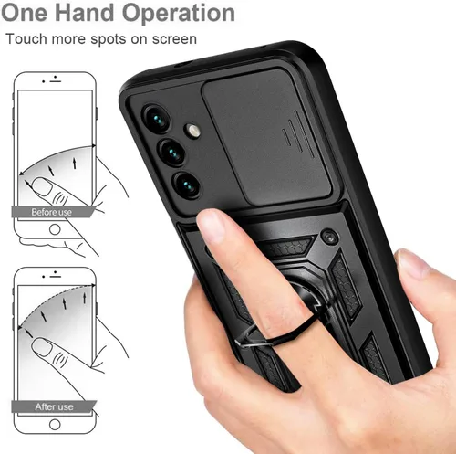 Vista 2 de NZND Funda para Samsung Galaxy A13 5G con protector de pantalla de vidrio templado (cobertura máxima), cubierta de cámara, protección de cuerpo