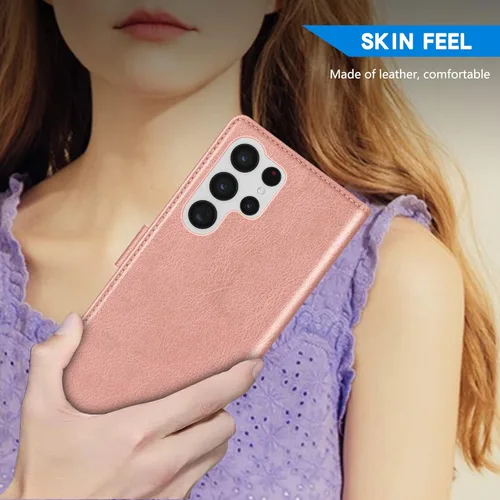 Vista 69 de ZZXX Funda tipo cartera para Samsung Galaxy S22 Plus con bloqueo RFID, ranura para tarjetas, función atril, cierre magnético, funda protectora