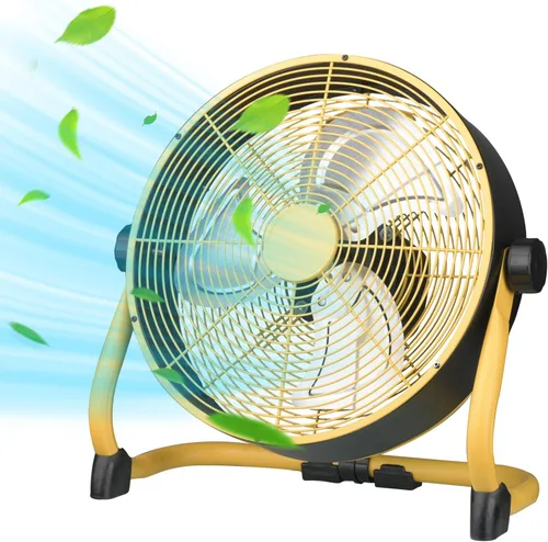 Ventilador de piso de 12 pulgadas de alta velocidad, ventiladores industriales de metal resistentes con 3 velocidades, ventilador portátil con