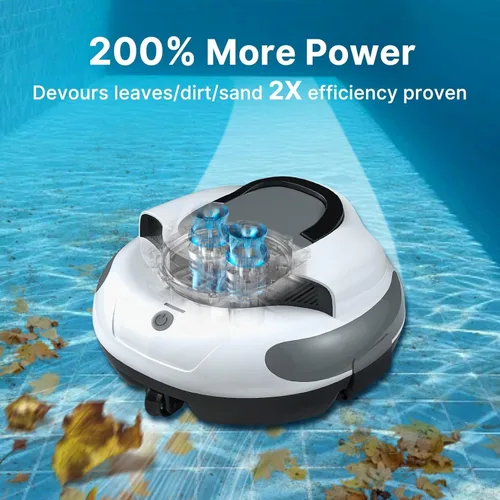 Vista 7 de Limpiador robótico inalámbrico para piscinas: succión potente de doble motor, tiempo de funcionamiento de 150 minutos, estacionamiento automático