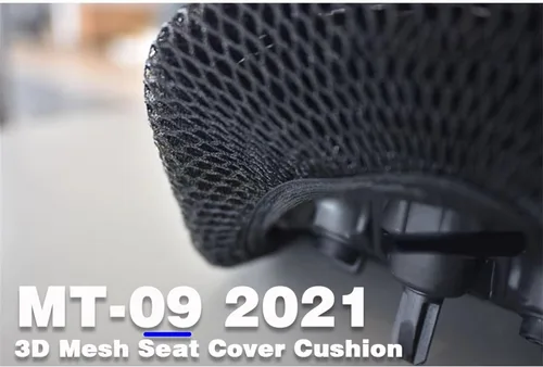 Vista 3 de Funda de asiento de tela de malla 3D para Yamaha MT09 MT-09 MT 09 2021 de tela de nailon con diseño de panal de abeja