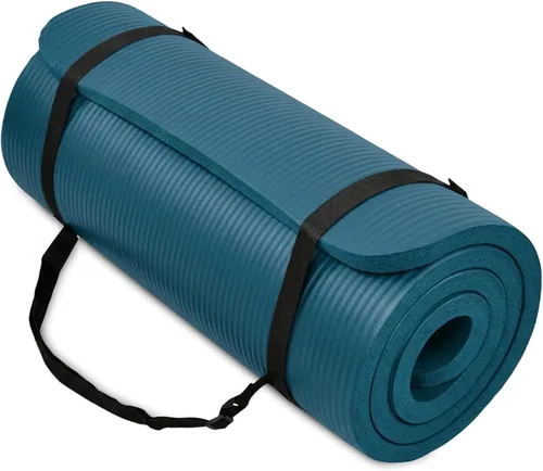 Vista 16 de BalanceFrom Yoga Mat, 1-Inch Extra Thick High Density Exercise Mat, Anti-Tear Exercise Yoga Mat with Carrying Strap, Suitable for Various Yoga