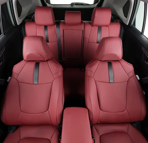 Vista 33 de Fundas de asiento RAV4 de ajuste personalizado, piel sintética impermeable para Toyota RAV4 2013-2018 (beige)