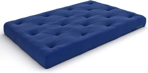 Vista 101 de Nirvana Futons Colchón de futón completo de 6 pulgadas, sarga azul marino, fabricado en Estados Unidos