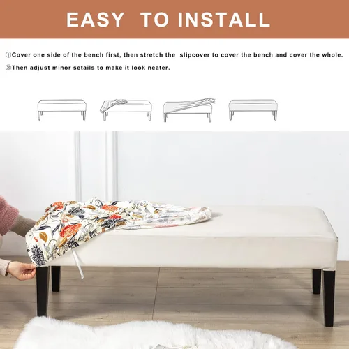 Vista 7 de Eco-Ancheng Funda para Silla de Comedor - Funda Desmontable para Banco, Asiento y Protección de Silla - Para Sala de Estar y Cocina