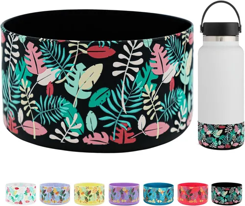 Vista 18 de HEYSKAY Bota protectora de silicona para botella de agua Hydro Flask, botella de agua de boca ancha, protector inferior de silicona antideslizante