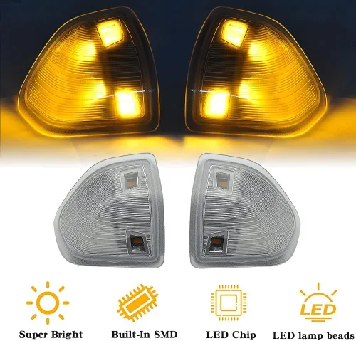Vista 4 de Luz LED de Señal de Giro para Espejo Lateral para Dodge Ram 1500 2500 3500 4500 5500 Lámparas Izquierda y Derecha Lente de Cubierta Transparente