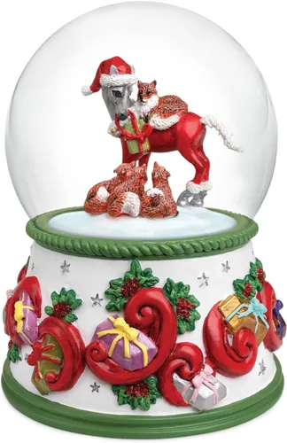 Vista 6 de Breyer Colección navideña de caballos 2022 Adorno de firma de artista - Pintos Modelo #700826