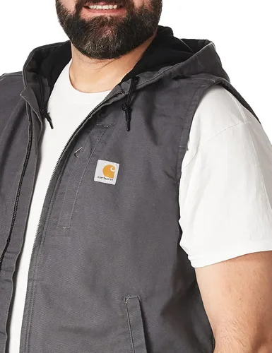 Vista 2 de Carhartt Men's Relaxed Fit Washed Duck Fleece-Lined Hooded Vest