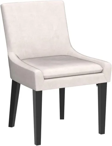 Vista 5 de COLAMY Juego de 6 sillas de comedor modernas, sillas laterales de acento de pana tapizadas con respaldo medio y patas de madera para sala