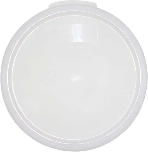 Vista 6 de TrueCraftware - Contenedor redondo de 1 cuarto de galón de polipropileno de color blanco - Contenedores de almacenamiento de alimentos comerciales