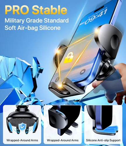 Vista 3 de Miracase Soporte de teléfono para tu automóvil con clip de gancho de metal, soporte de teléfono celular para ventilación de aire, soporte universal