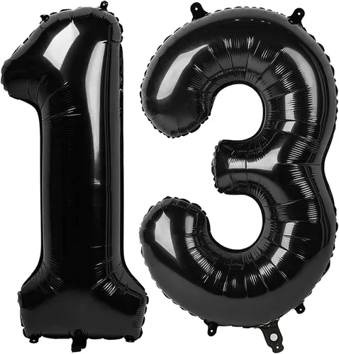 Vista 450 de Globos de números 0 de 40 pulgadas, globos negros de números para números 10, 20, 30, 40, 50, 60, 70, 80, 90, 100, globos de números 10, 20, 30, 40