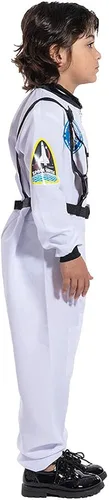 Vista 5 de EraSpooky Disfraz de astronauta de Halloween para niños, disfraz de astronauta divertido para fiesta de cosplay