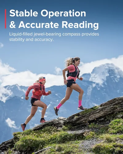 Vista 5 de SUUNTO Brújula Multifuncional, Para el Hemisferio Norte, Brújula de Navegación Compacta y Resistente al Agua para Senderismo y Aventura