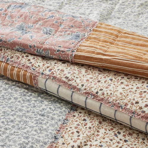 Vista 5 de VHC Brands Kaila Country Farmhouse Dormitorio Decoración Patchwork Luxury King Quilt 120x105