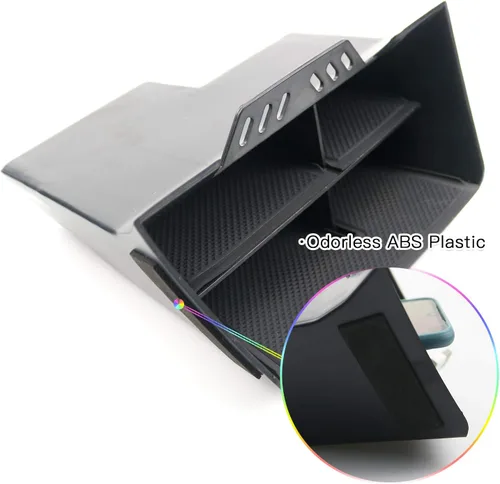 Vista 5 de SKTU Organizador de consola central para Honda Civic 2016-2021 2016-2021 Accesorios Civic Insertar Honda ABS Negro Materiales 2021 Bandeja Civic
