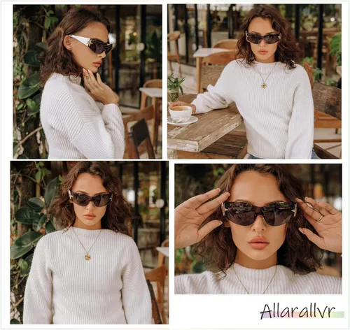 Vista 2 de Allarallvr Y2K AR82143 - Gafas de sol para mujer y hombre gafas de sol envolventes